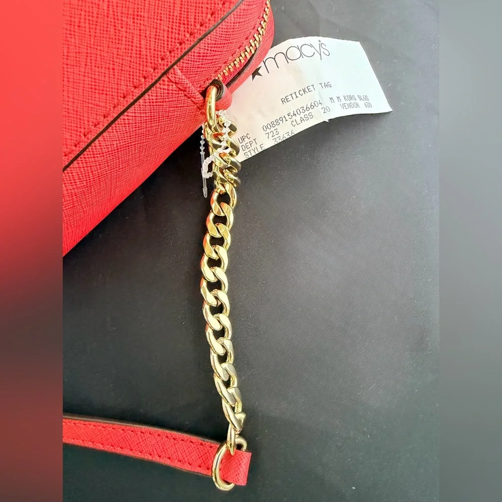 Michael Kors Jet Set  EW Saffiano Leather Crossbody - Watermelon With Tags - Picture 12 of 14